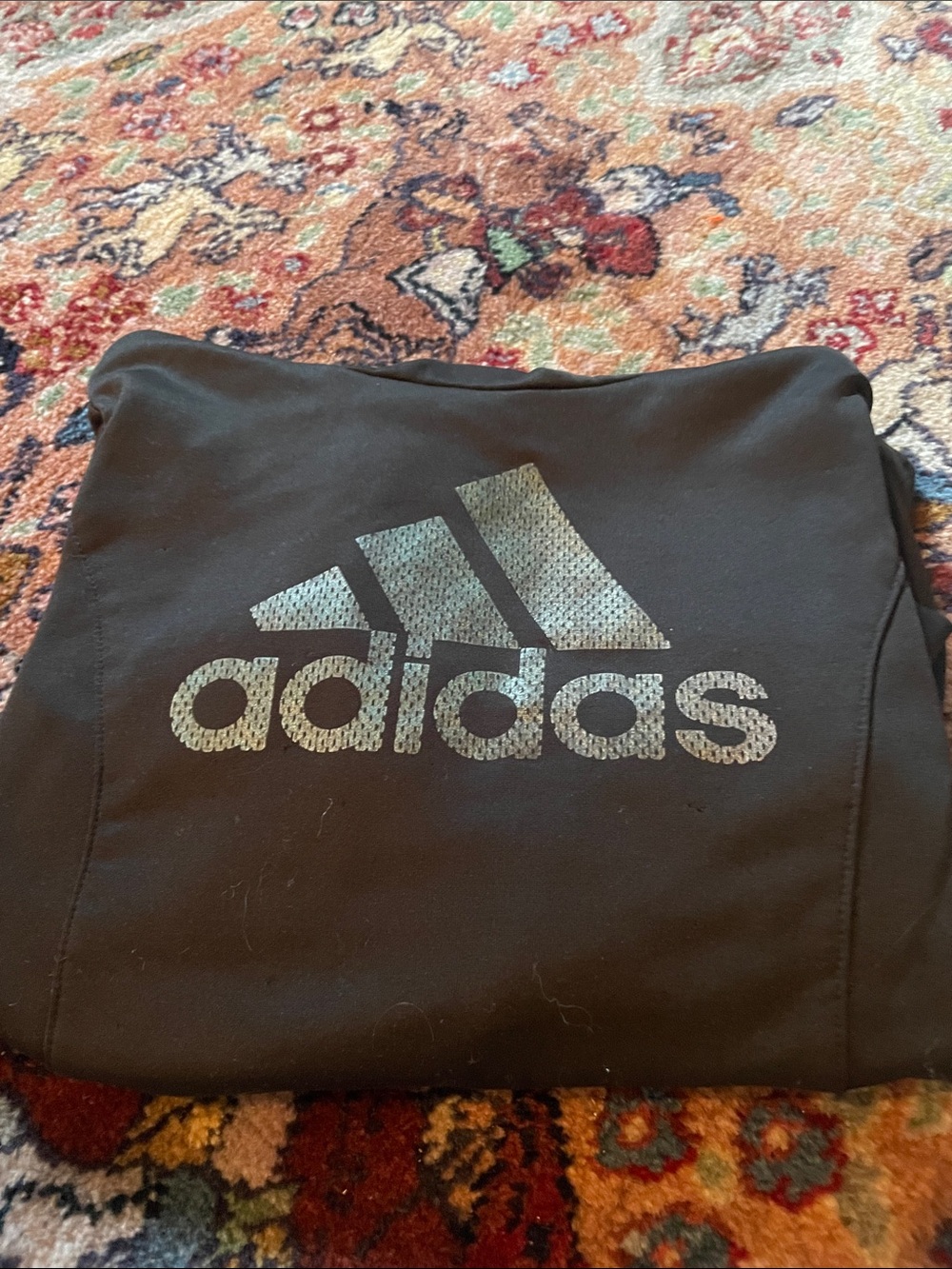 adidas Kids Black Sweatshirt with Silver Reflective Logo
